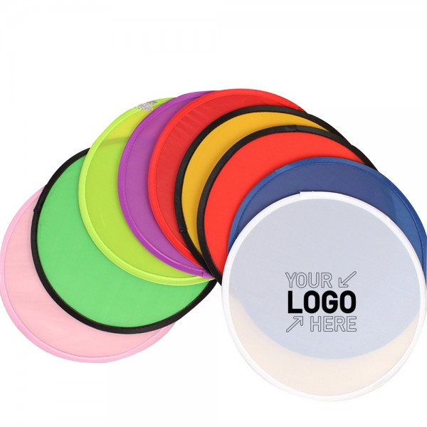 Mini foldable nylong frisbee hand fan with custom logo