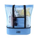 Mesh Beach Bag Tote w/ Insulated Cooler