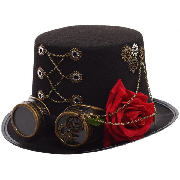 Steampunk Rose Flower Retro Top Hat