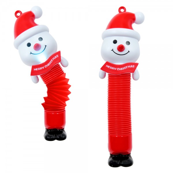 Christmas Santa Claus Pop Tube Decompression Toy with LED